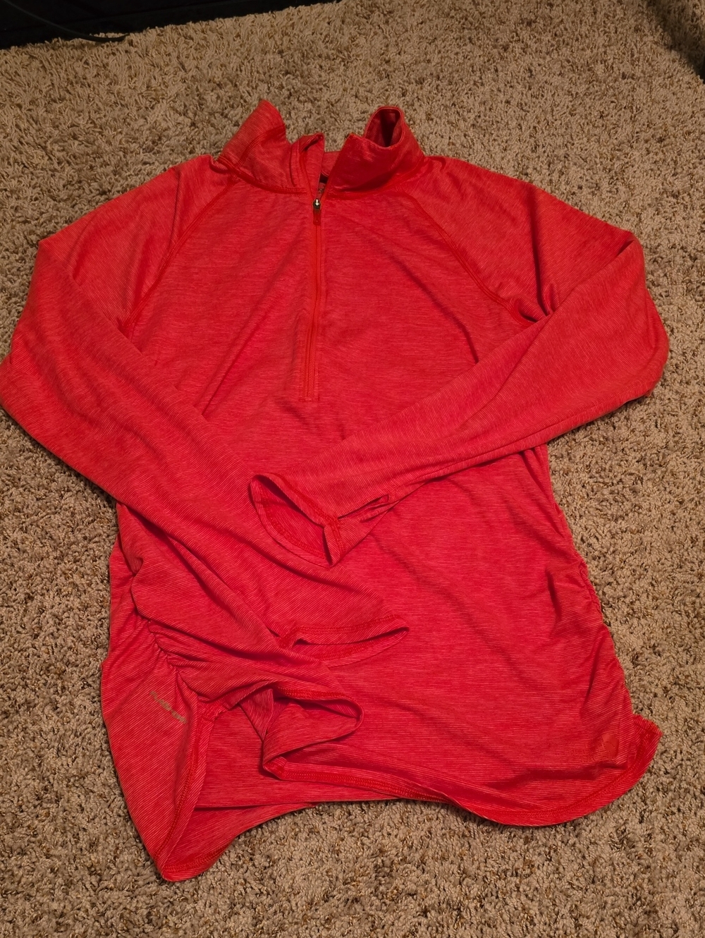 Men's Red Half-Zip Performance Long Sleeve